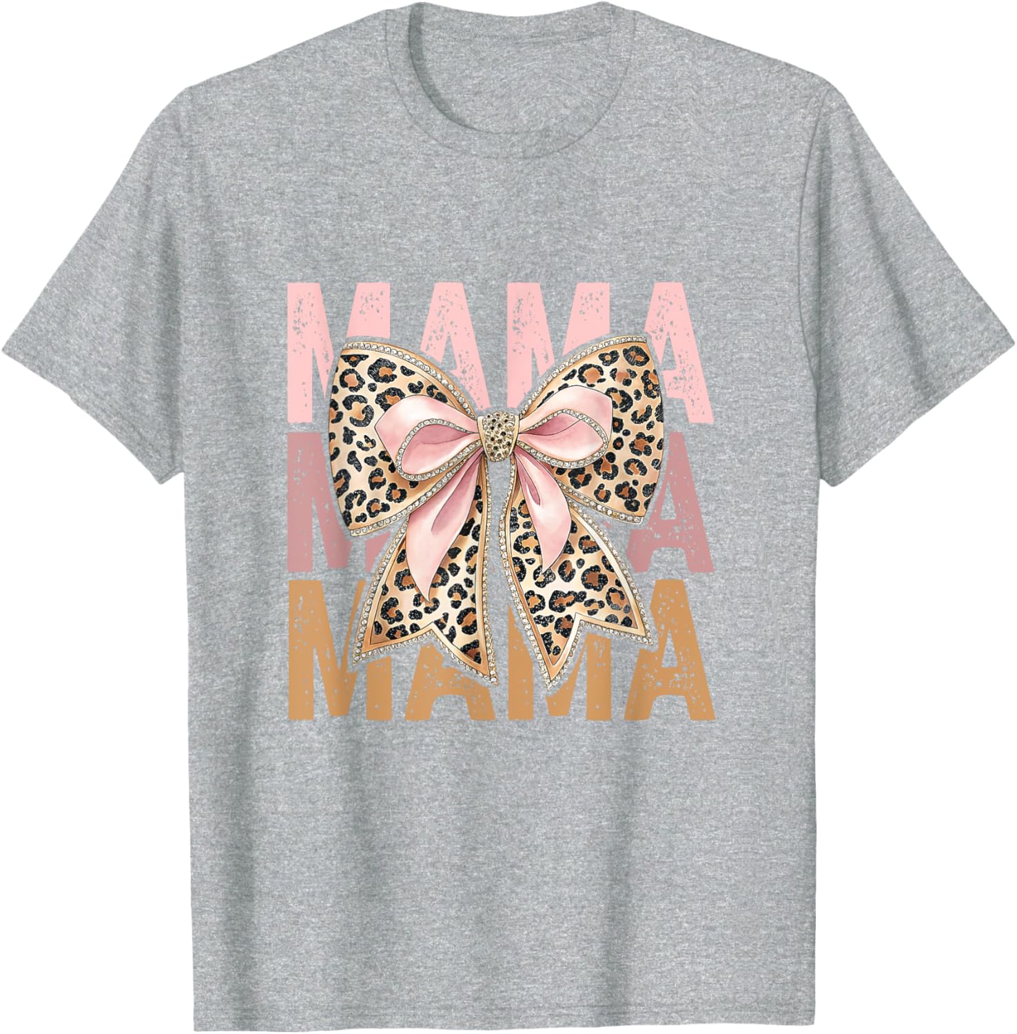 Retro Leopard Mama,Cute Mom Retro Coquette Bow Mother's Day